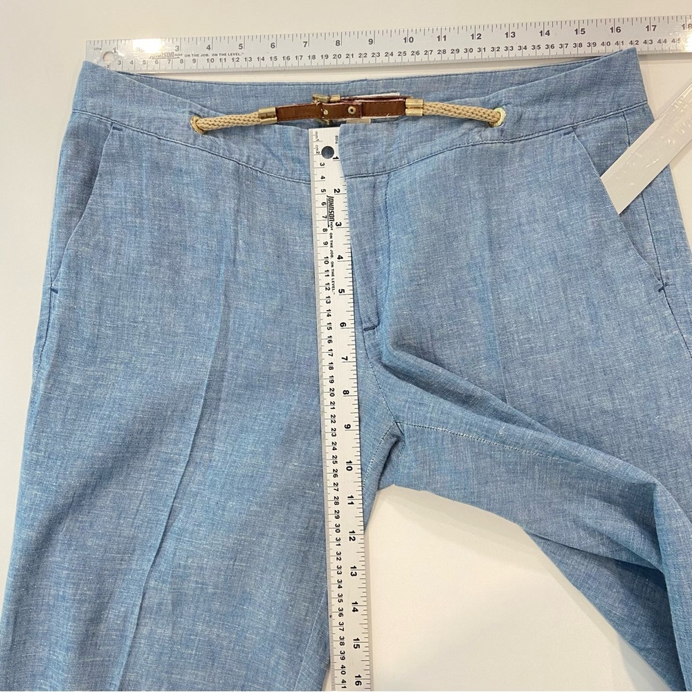 Michael Kors trousers pant wide leg light blue linen &cotton blend lightweight 8 - Picture 14 of 16